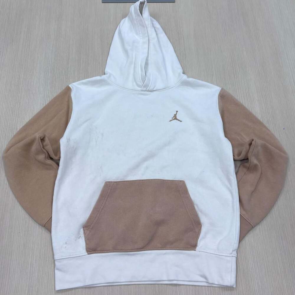Jordan Colorblock Pullover Hoodie Size 10-12YRS White Brown
